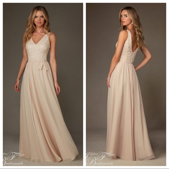 Mori Lee Dresses & Skirts - Mori Lee 20472 champagne size 14